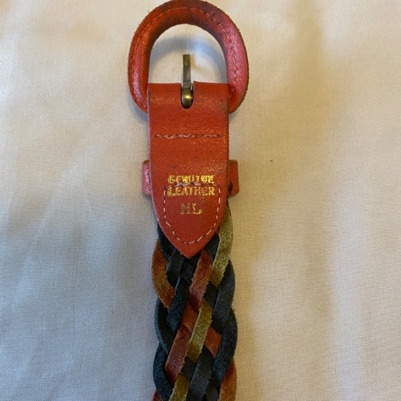 Vintage Rainbow‎ Leather Braided Belt- ML - Picture 9 of 12